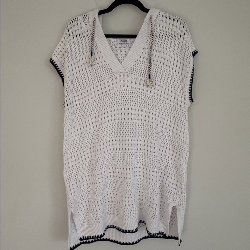 525 America White Knit Swim Coverup